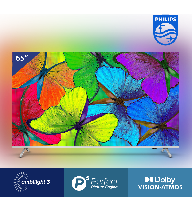 Philips UHD with (65″) 164cm 3-sided Series – Android LED TV 8507 Ambilight 4K Juzshoppe